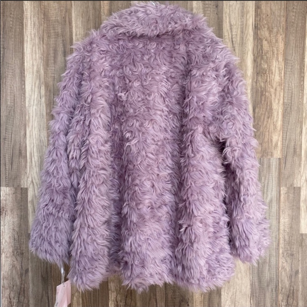 AVEC LES FILLES Notch Collar Fur Jacket size Large - Picture 4 of 9